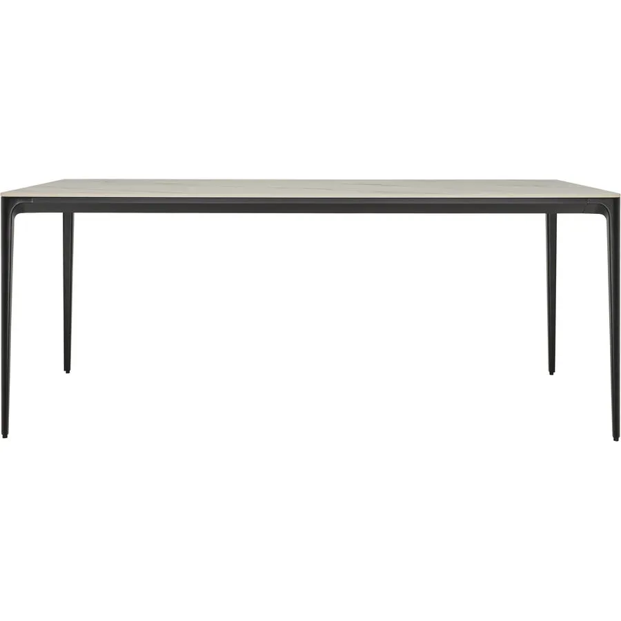 Tisch Brimsley Schwarz/Weiss Stein/Aluminium 90 cm - Farbe: weiss/schwarz - Material: Stein, Aluminium - Tisch