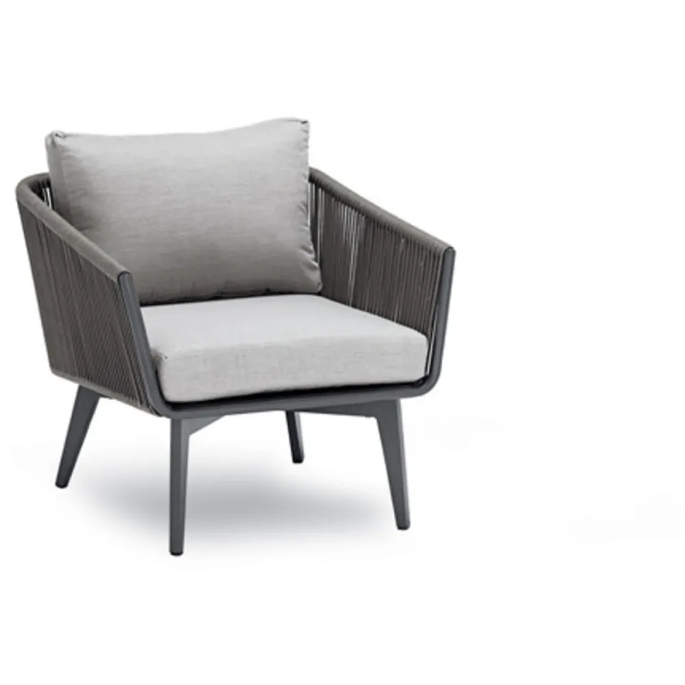 Loungesessel Rioy anthrazit Aluminium/Textilien T 80 cm - Loungesessel