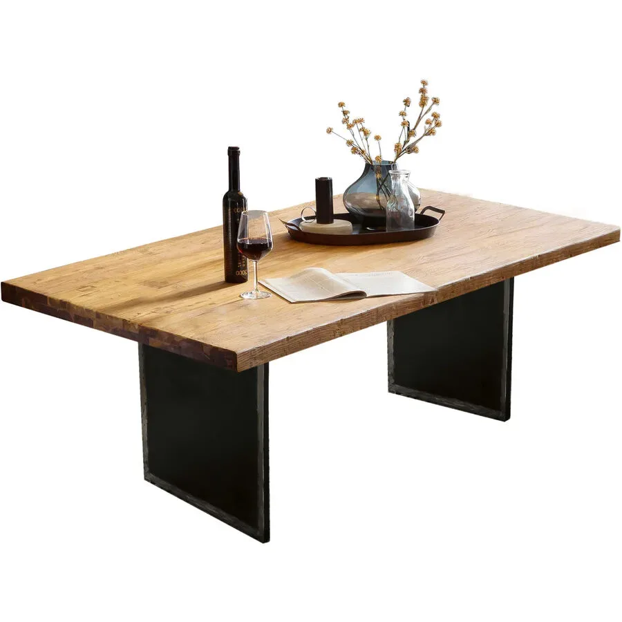 Esstisch Anter Schwarz Holz 240 cm - Farbe: natur - Material: Teak - Esstisch