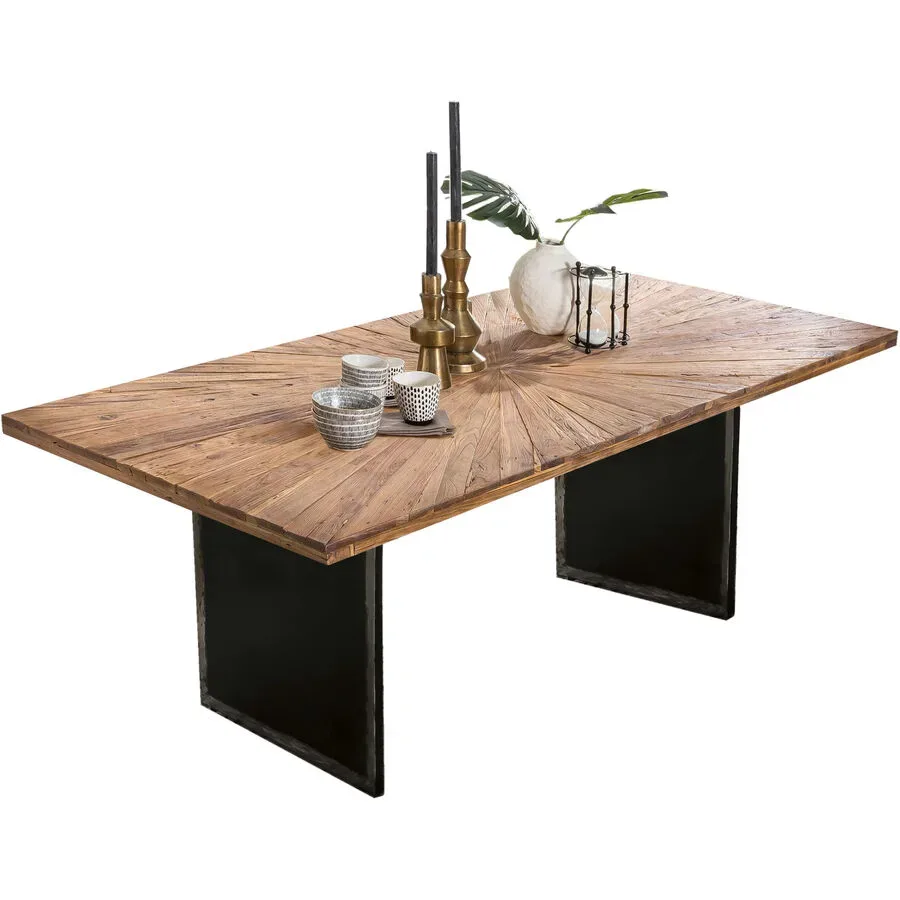 Esstisch Anter Schwarz Holz 200 cm - Farbe: natur - Material: Teak - Esstisch