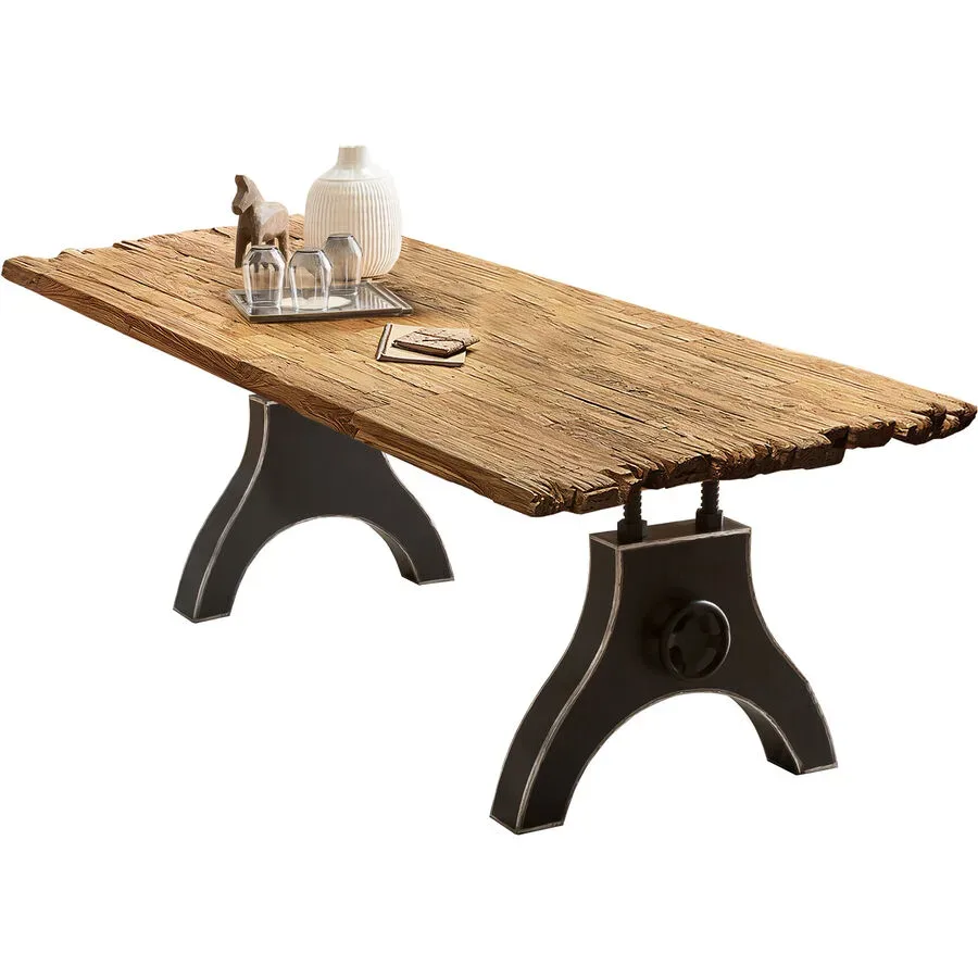 Esstisch Anter Schwarz Holz 220 cm - Farbe: natur - Material: Recyceltes Teak massiv - Esstisch