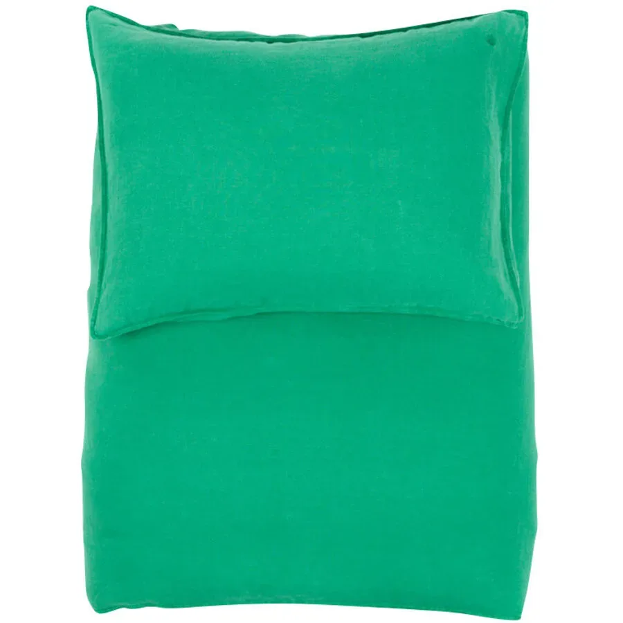 Lavie Kissenbezug Lotta Grün 50 cm 70 cm - Material: Hanf - Kissenbezug