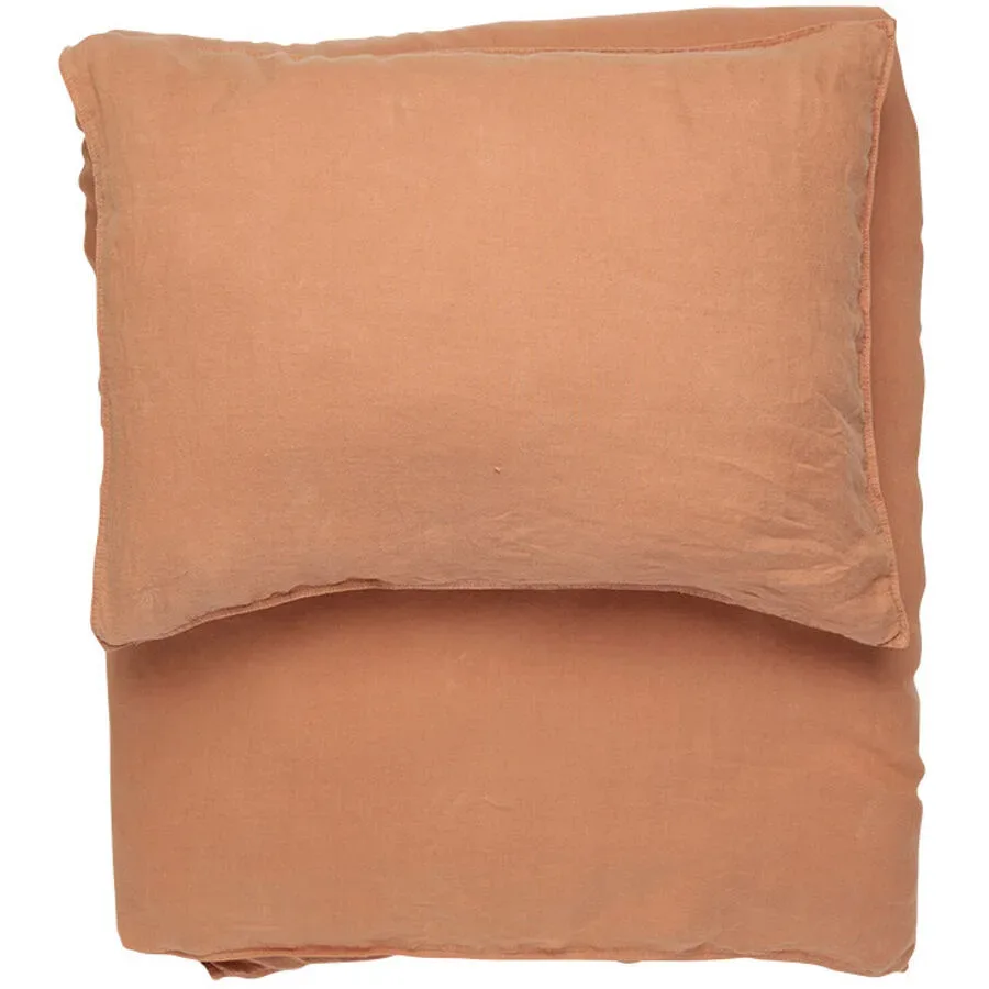 Lavie Kissenbezug Lotta Orange 65 cm 65 cm - Material: Hanf - Kissenbezug