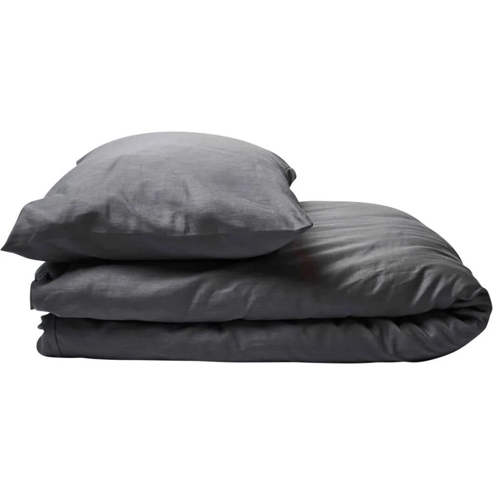 Journey Living Duvetbezug Braga Grau Baumwolle 210 cm 160 cm - Farbe: Stone - Material: Bio Baumwolle - Duvetbezug