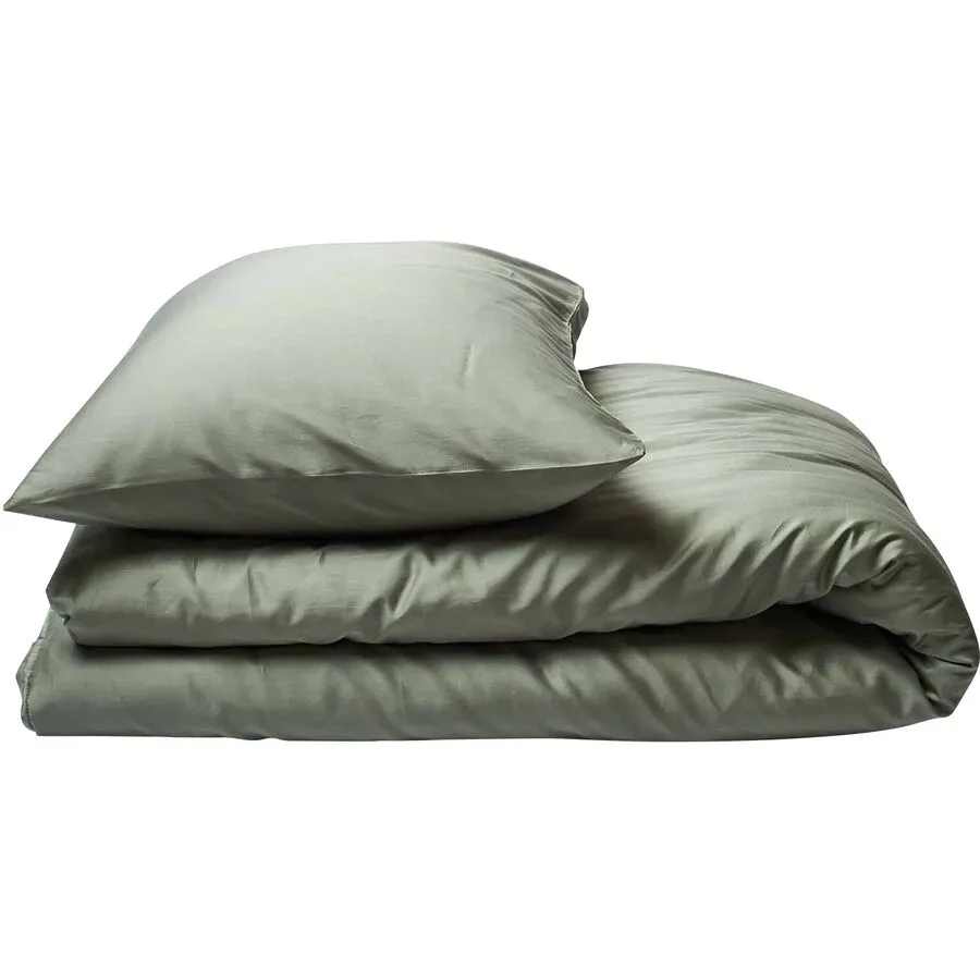Journey Living Kissenbezug Braga Grün Baumwolle 65 cm 65 cm - Farbe: Eucalyptus - Material: Bio Baumwolle - Kissenbezug