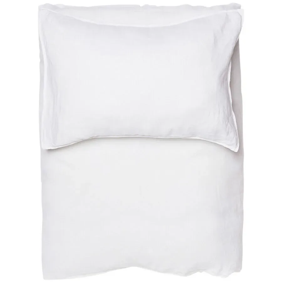 Lavie Kissenbezug Linus Weiss Leinen 100 cm 65 cm - Kissenbezug