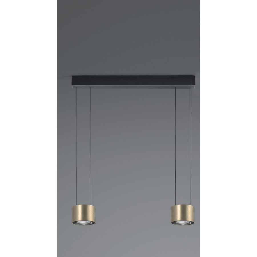 Designer-Pendellampe Bankamp Impulse Bronze 2-flammig vertical flex - LED - Lichtfarbe: Extra warmweiss - Material: Aluminium/Stahl -