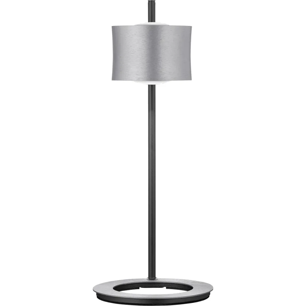 Designer-Tischlampe Bankamp Impulse Nickel matt dimmbar D 18 cm H 44 cm - Farbe: Silber - LED - Lichtfarbe: Extra warmweiss - Material: