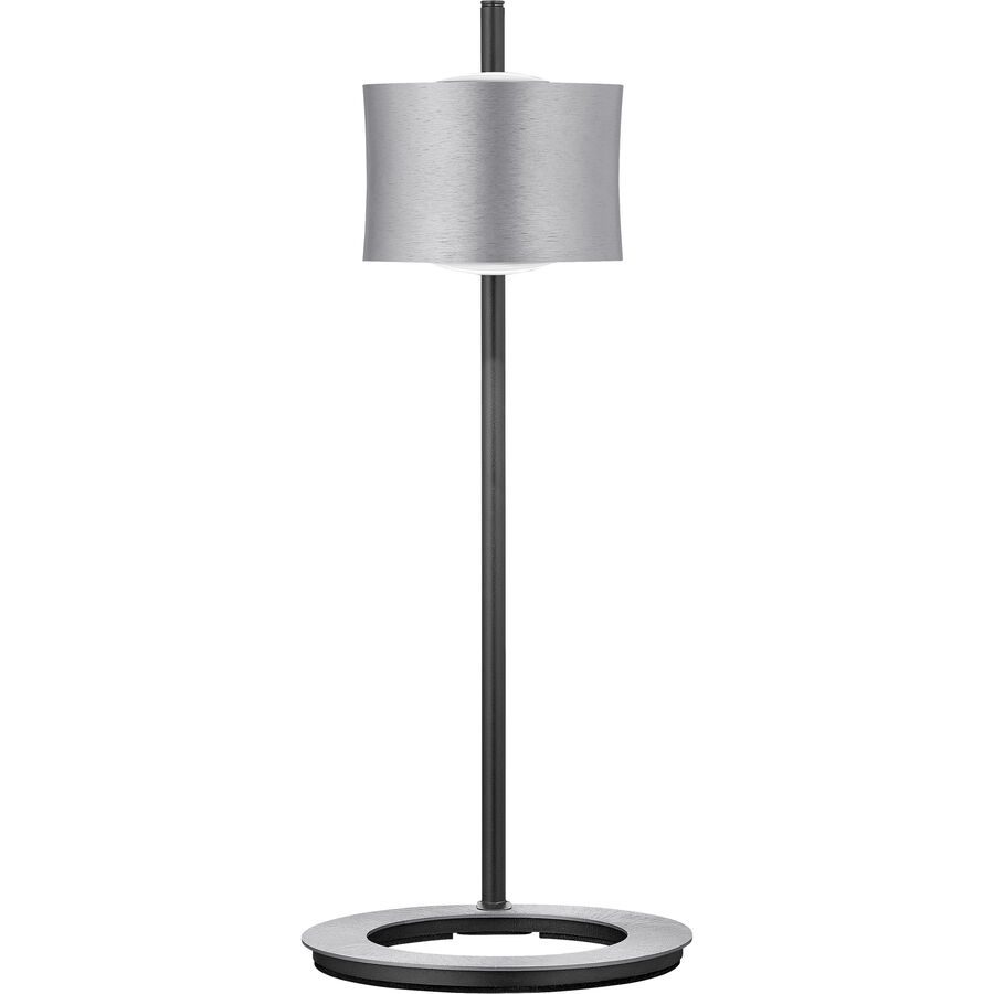 Designer-Tischlampe Bankamp Impulse Nickel matt dimmbar D 18 cm H 44 cm - Farbe: Silber - LED - Lichtfarbe: Extra warmweiss - Material: