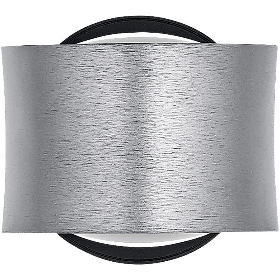 Designer-Wandlampe Bankamp Impulse Nickel matt dimmbar - Farbe: Grau - LED - Lichtfarbe: Extra warmweiss - Material: Aluminium/Stahl -