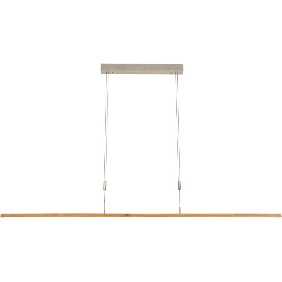 Pendellampe Sophie Braun/Grau Holz/Metall 153 cm 150 cm - Farbe: Natur/Grau - LED - Lichtfarbe: Extra warmweiss - Tageslichtweiss - Material: