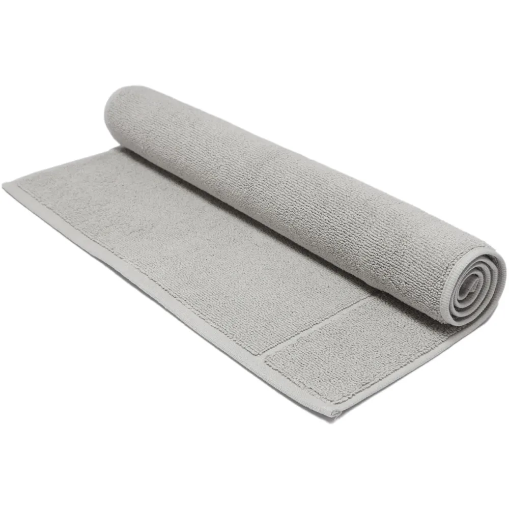 Living Home Badteppich Softfeel Silber Baumwolle 50 cm 80 cm - Farbe: Silver - Badteppich