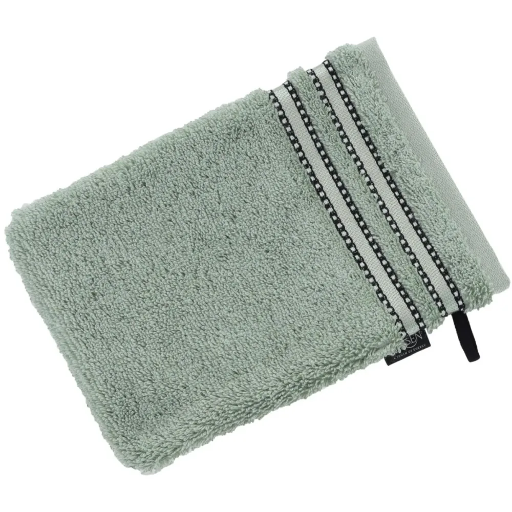 Vossen Waschhandschuh Cult de Luxe Grün Baumwolle 16 cm 22 cm - Farbe: Soft Green - Waschhandschuh