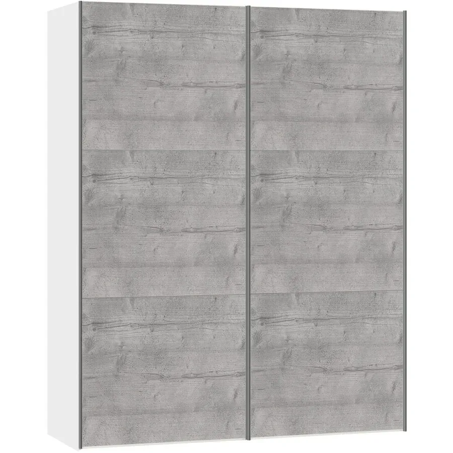 MyDeal Kleiderschrank Easy Go Grau Holz 153 cm 65 cm 195 cm - Farbe: betongrau - Material: Holzwerkstoff - Schweizer Möbelhersteller - Kleiderschrank
