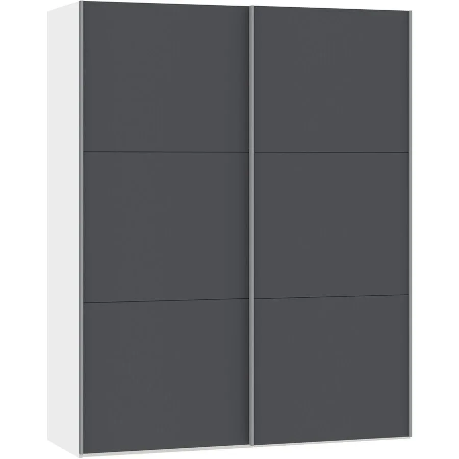 MyDeal Kleiderschrank Easy Go Grau Holz 153 cm 65 cm 195 cm - Farbe: anthrazit - Material: Holzwerkstoff - Schweizer Möbelhersteller - Kleiderschrank