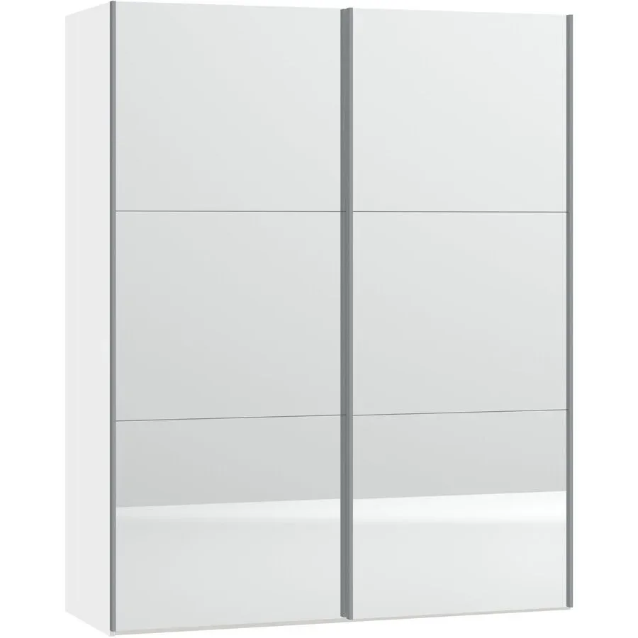 MyDeal Kleiderschrank Easy Go Weiss Glas/Holz 153 cm 65 cm 195 cm - Material: Holzwerkstoff/Glas - Schweizer Möbelhersteller - Kleiderschrank