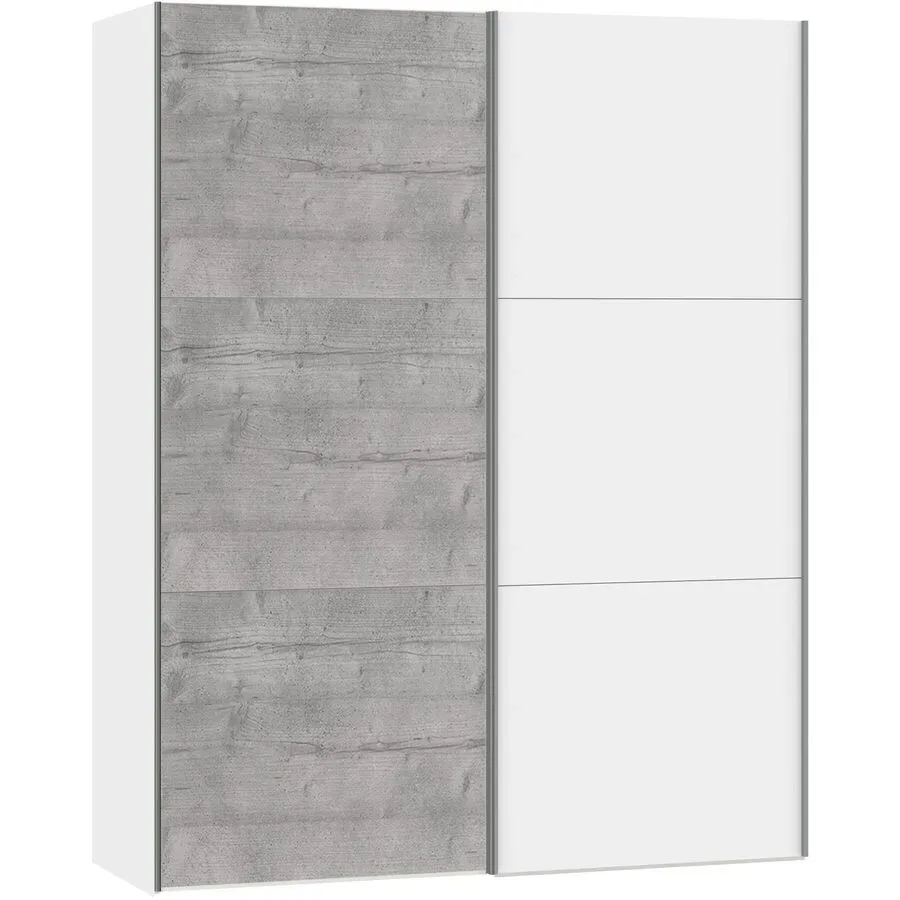MyDeal Kleiderschrank Easy Go Grau Holz 153 cm 65 cm 195 cm - Farbe: betongrau - Material: Holzwerkstoff - Schweizer Möbelhersteller - Kleiderschrank