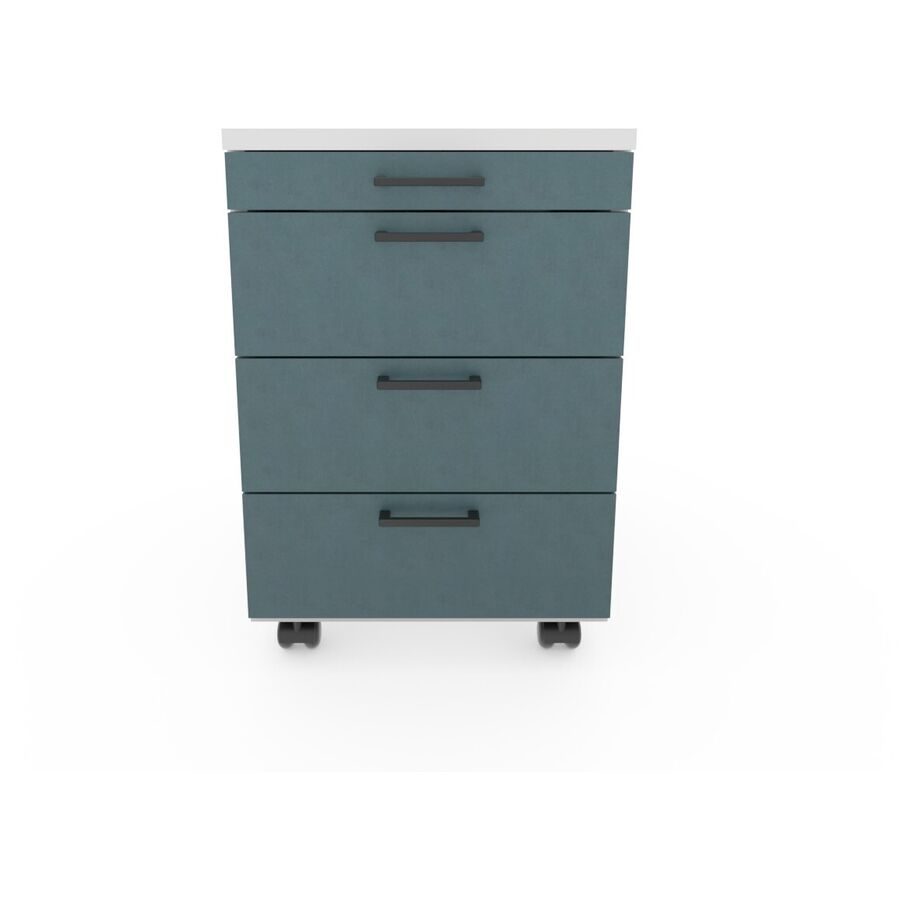 Rollcontainer Window Grau/Grün Holz 43.5 cm 64 cm 60 cm - Material: Holzwerkstoff - Möbel Konfigurator: Traummöbel individuell zusammenstellen -