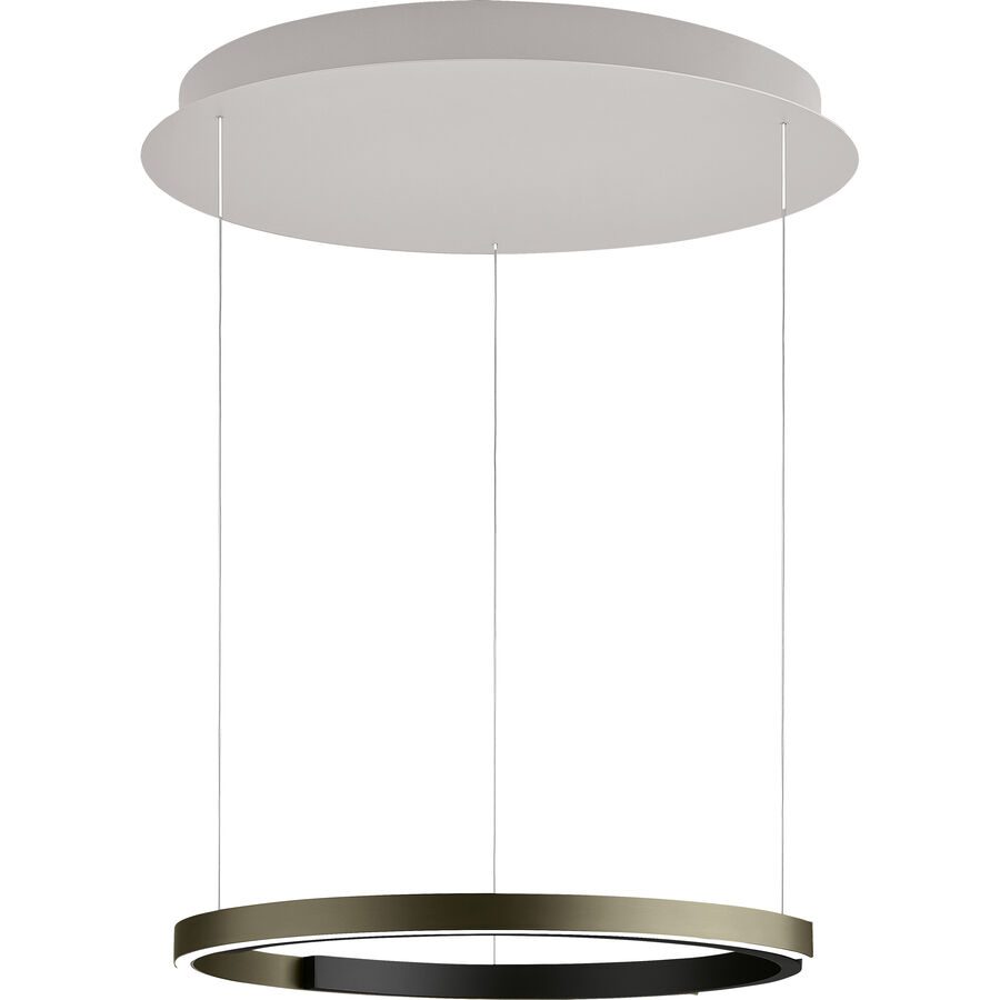 Designer-Pendellampe Bankamp Rings bronze/anthrazit dimmbar D 55 cm - Farbe: Bronze/Anthrazit/Weiss - LED - Lichtfarbe: Extra warmweiss - Helles