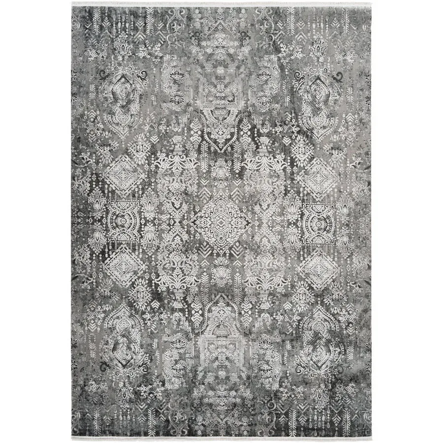 Teppich Orsay Grau/Silber Kunststoff 230 cm 160 cm - Material: Acryl - Teppich