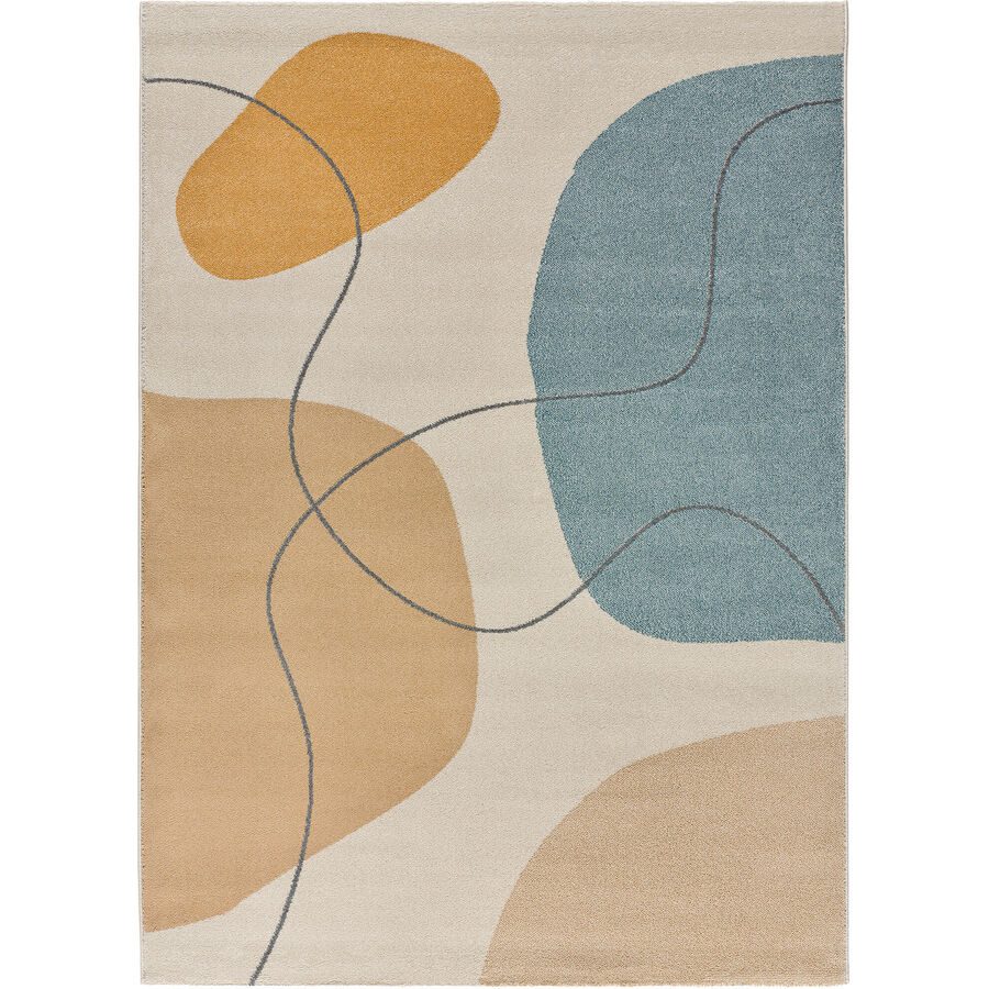 Teppich New York Blau/Beige/Orange Kunstfaser 150 cm 80 cm - Farbe: multicolor - Material: Polypropylen - Teppich