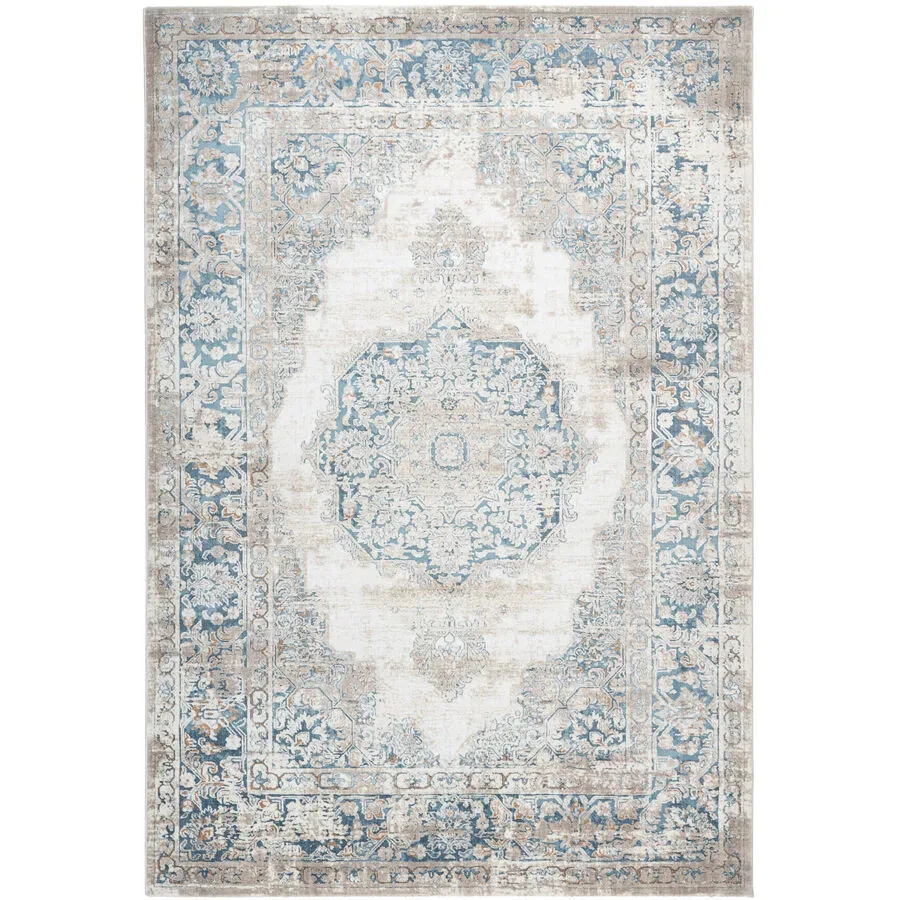 Teppich Paris Blau Kunststoff/Polyester 170 cm 120 cm - Material: Polyester/Polypropylen - Teppich