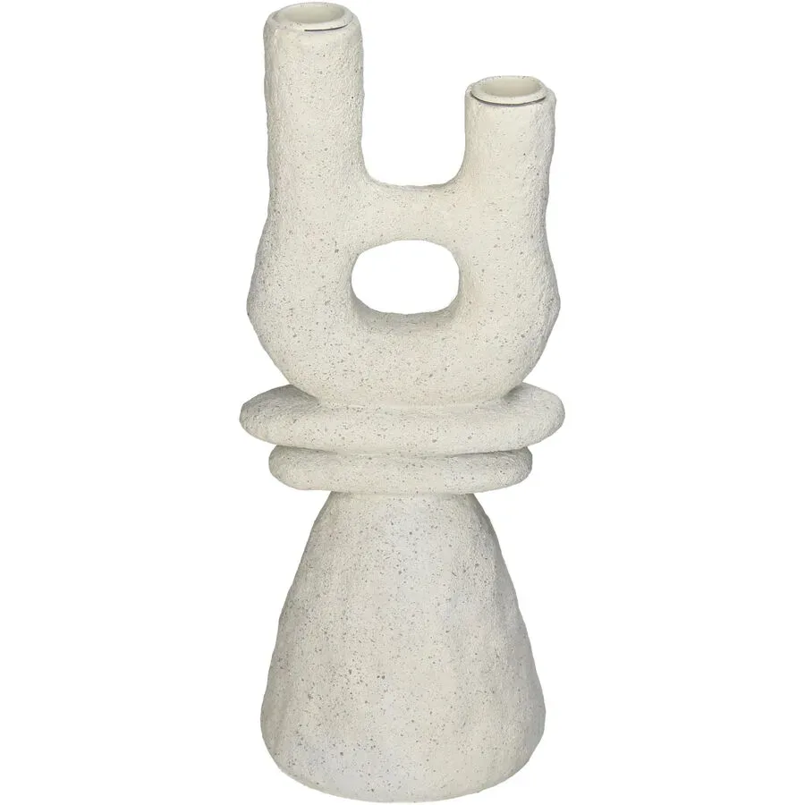 Kerzenständer Kaars Weiss Kunstharz 32.2 cm - Material: Polyresin - Kerzenständer