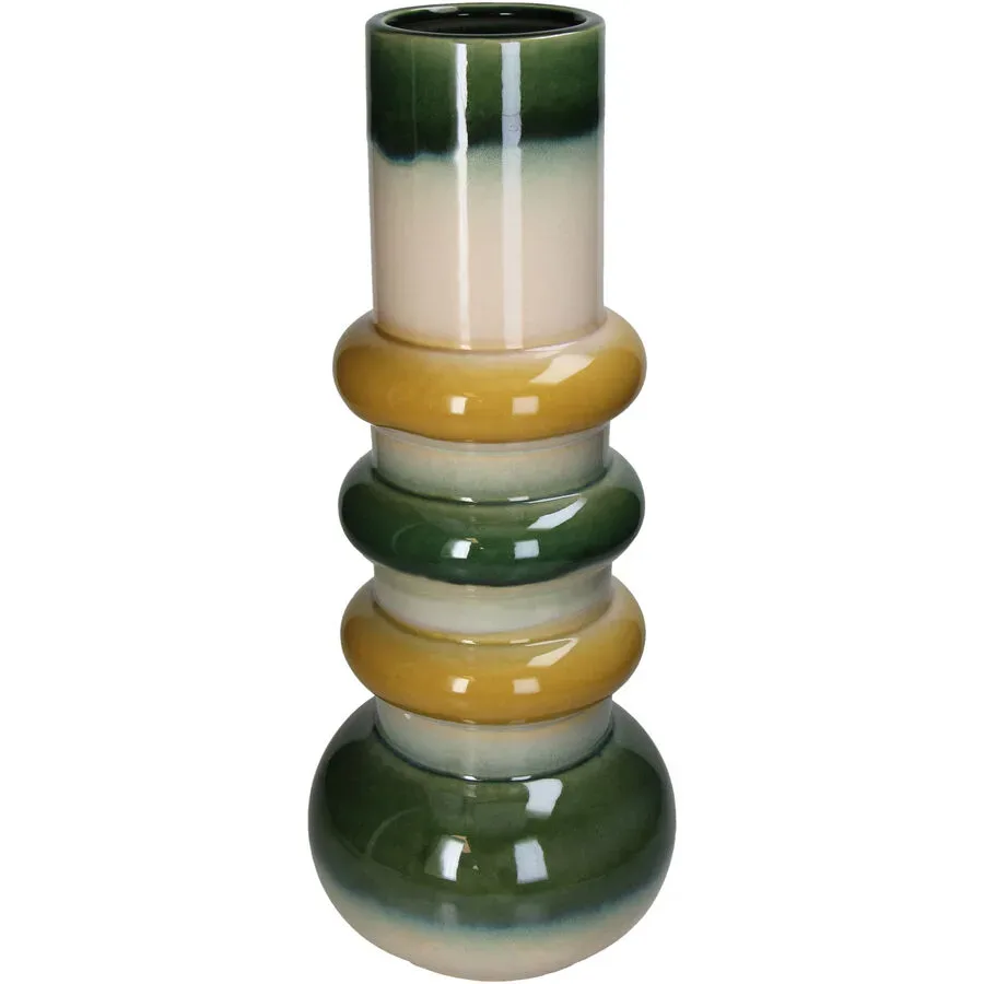 Vase Myko Grün/Gelb/Weiss Steingut 48.5 cm - Vase