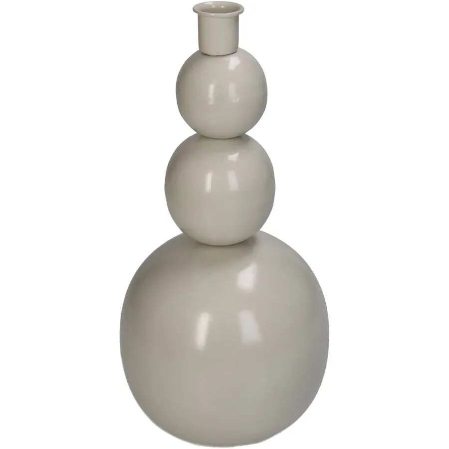 Kerzenständer Kaars Beige Eisen 29.5 cm - Farbe: elfenbein - Kerzenständer