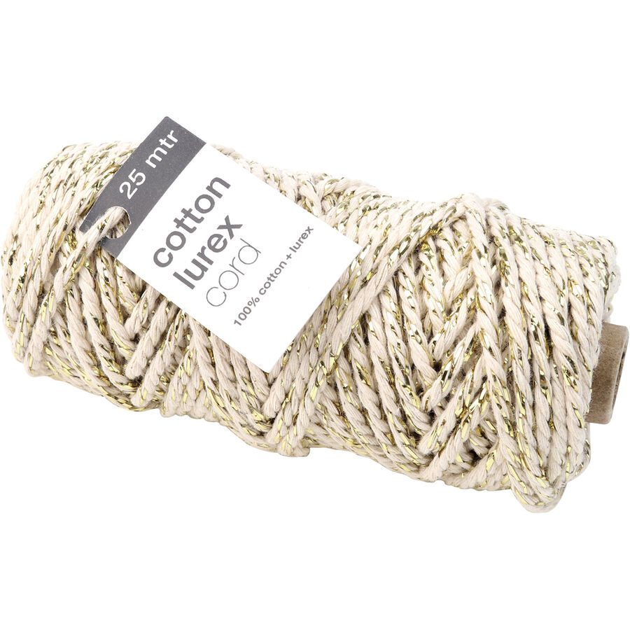 Vivant Geschenkband Office Beige Baumwolle 4 mm - Farbe: creme - Material: Baumwolle, Lurex - Geschenkband