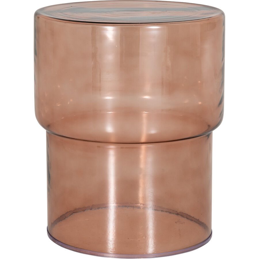 Beistelltisch Evelyne Braun Glas 39.5 cm - Farbe: Dunkelbraun - Beistelltisch
