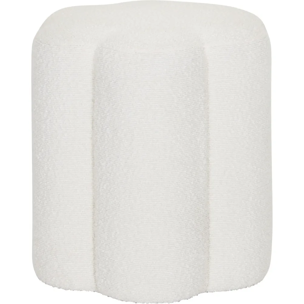 Hocker June Weiss Stoff 38 cm 40 cm - Farbe: creme - Hocker