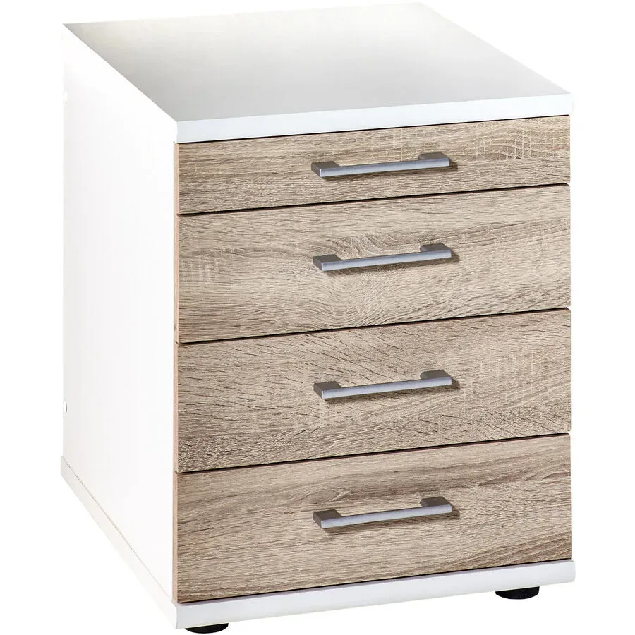 Standcontainer Sable Weiss Holzwerkstoff - Farbe: perlweiss - Standcontainer
