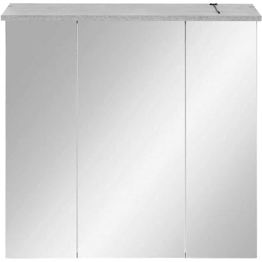 Spiegelschrank Kalim Grau Holzwerkstoff/Glas 70.5 cm 72.3 cm 23.7 cm - Farbe: steingrau - Spiegelschrank