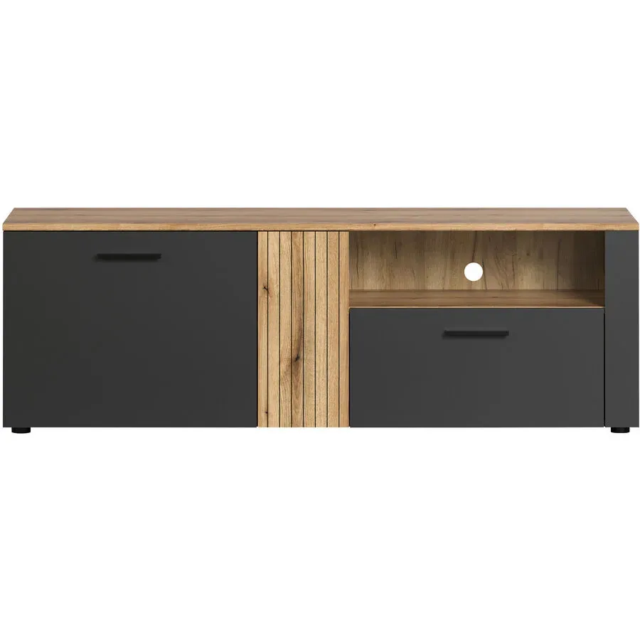 TV-Möbel Nimda Grau Holz 150 cm 50 cm 42 cm - Farbe: anthrazit - Material: Holzwerkstoff - TV-Möbel