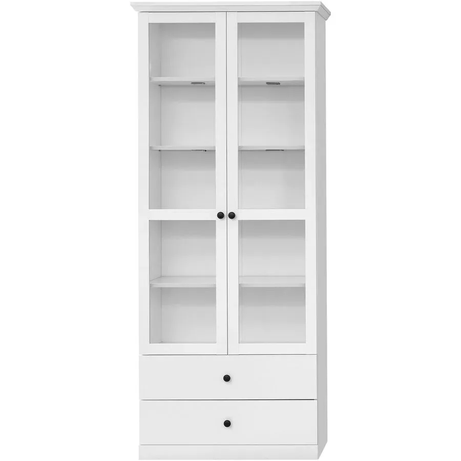 Vitrine Wombat Weiss Holz 81 cm 196 cm 41 cm - Material: Holzwerkstoff - Vitrine