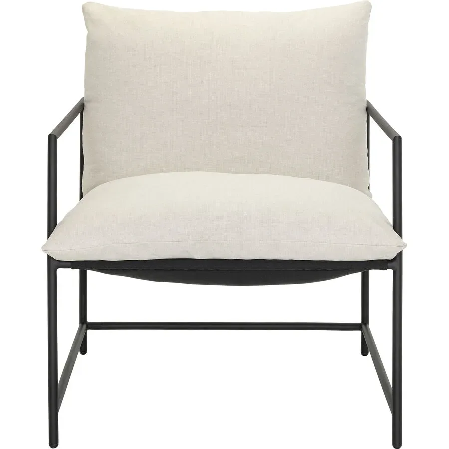 Sessel Moana Beige/Schwarz Metall/Polyester 69 cm 79 cm - Material: Polyester/Metall - Sessel