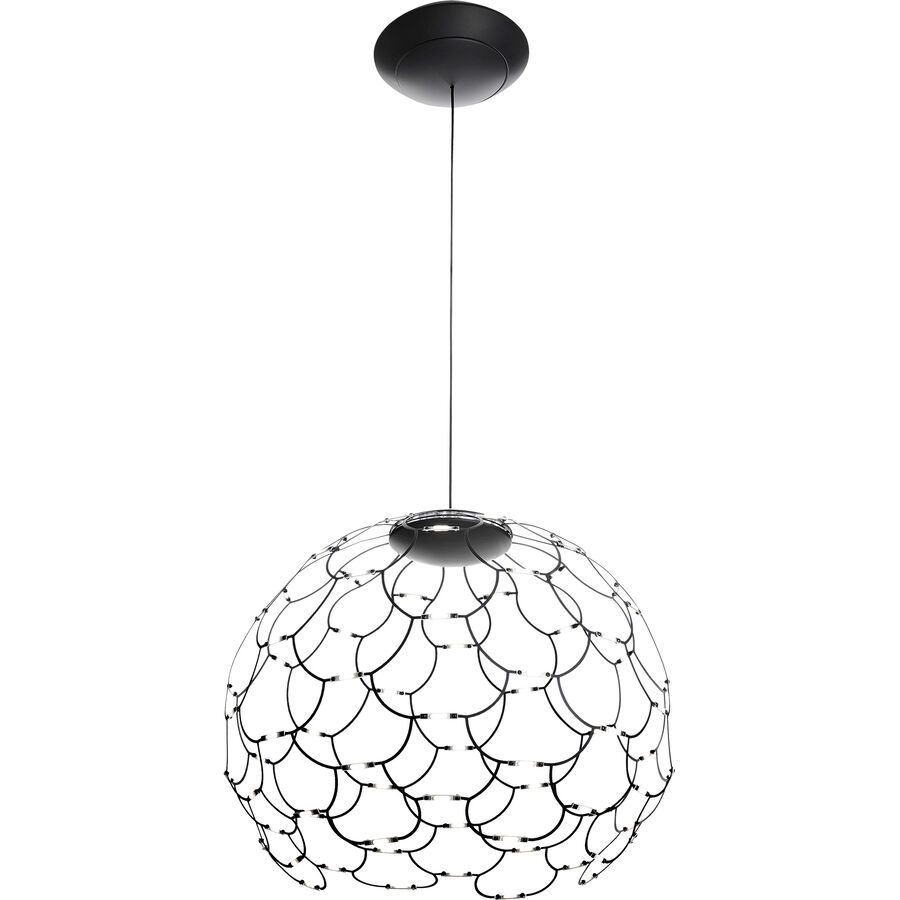 URBAN Pendellampe Lamoi Schwarz Eisen 60 cm 52 cm - LED - Lichtfarbe: Extra warmweiss - Pendellampe- LED Energiesparlampe