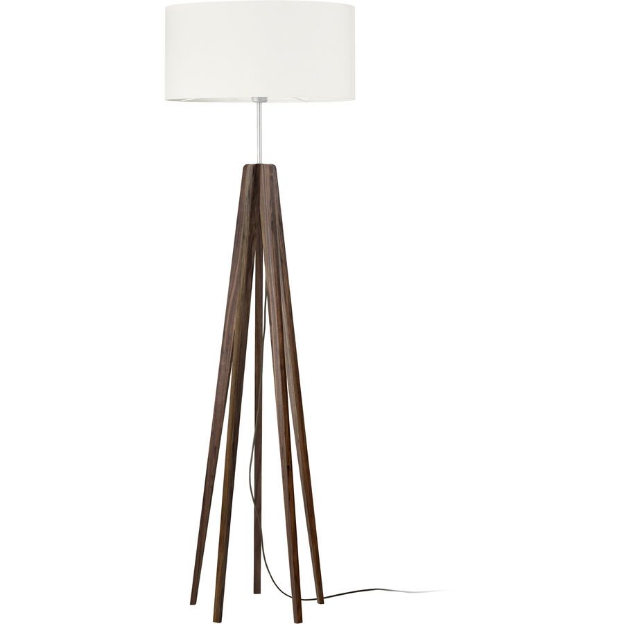 HERZBLUT Stehlampe Aster Braun/Weiss Metall/Holz 39 cm 160 cm - Farbe: Braun, Weiss - Material: Nickel/Holz - Stehlampe