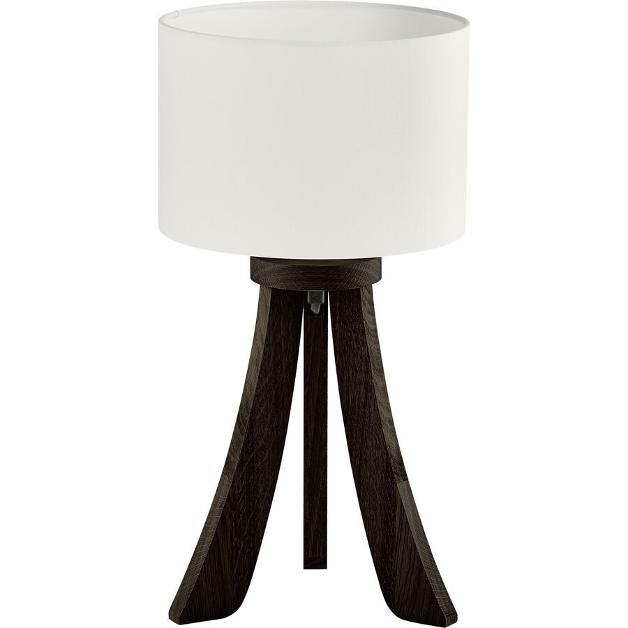 HERZBLUT Tischlampe Bow Schwarz/Weiss Metall/Holz 23 cm 49.5 cm - Farbe: schwarz, weiss - Material: Nickel/Holz - Tischlampe