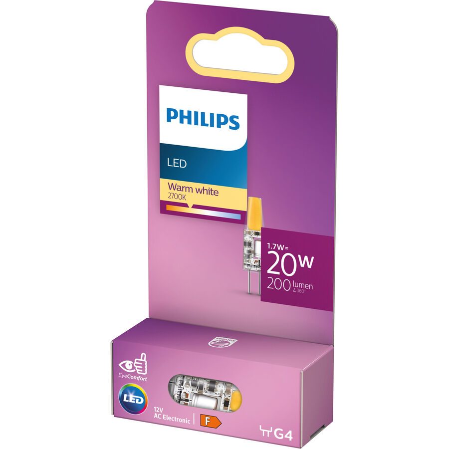 Leuchtmittel Philips Glas G4 1.7 W - Farbe: klar - LED - Lichtfarbe: Extra warmweiss - Leuchtmittel- LED Leuchtmittel