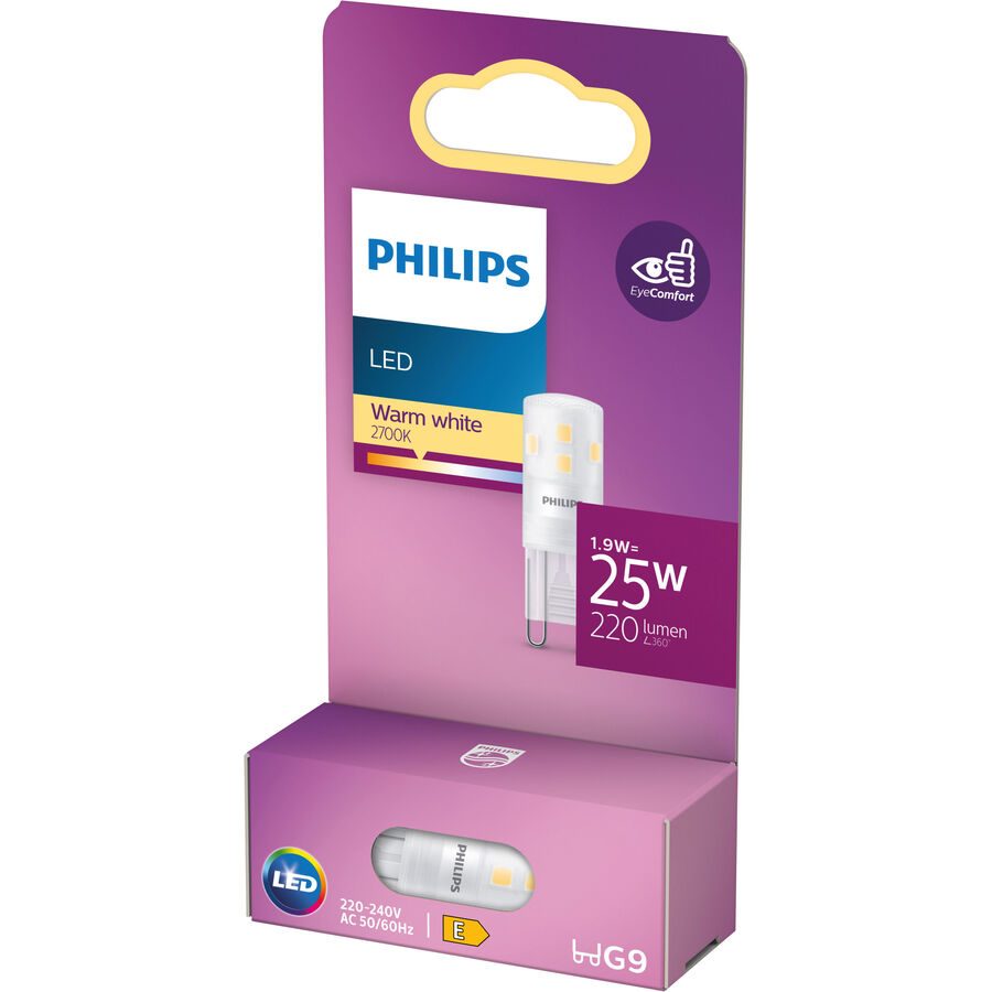 Philips LED 929003790501 LED EEK E (A - G) G9 Spezialform 2 W = 25 W Warmweiß (Ø x L) 14 mm x 43 mm 1 St.