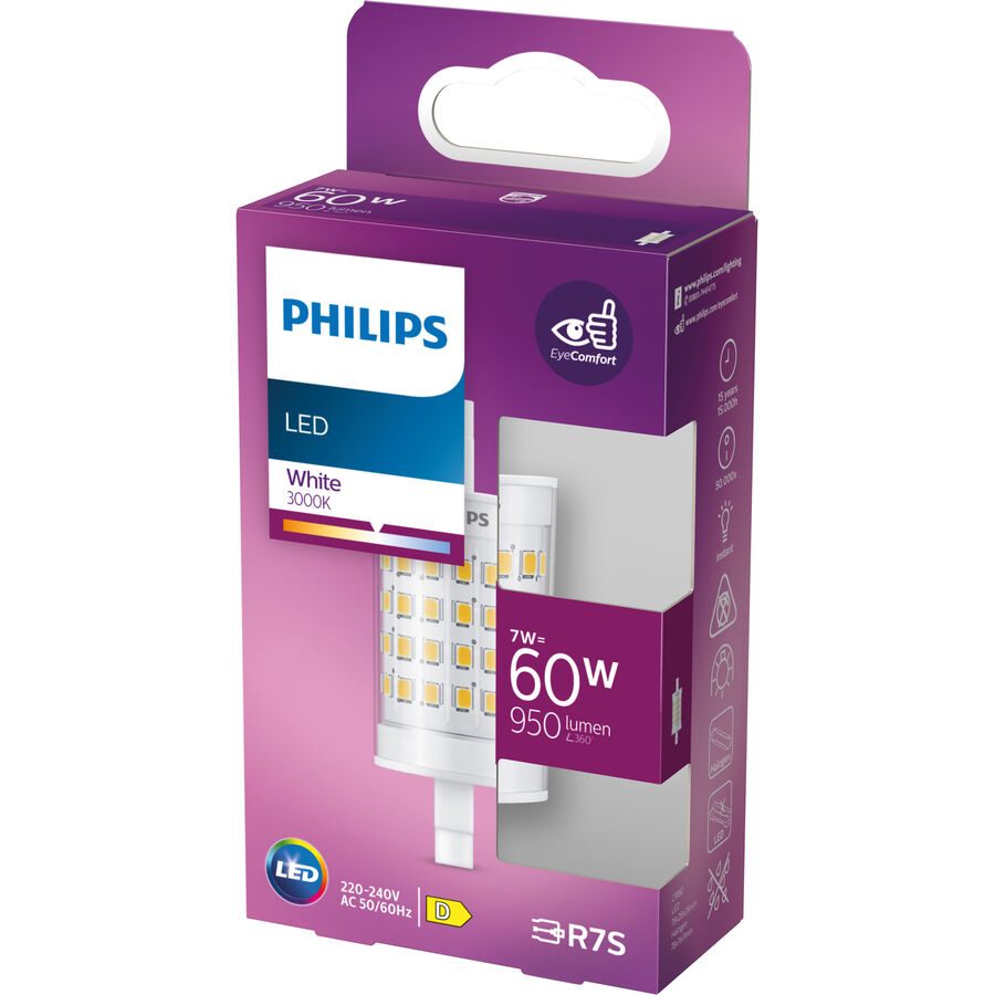 Leuchtmittel Philips Kunststoff R7s 7.5 W - Farbe: klar - LED - Lichtfarbe: Warmweiss - Leuchtmittel- LED Leuchtmittel