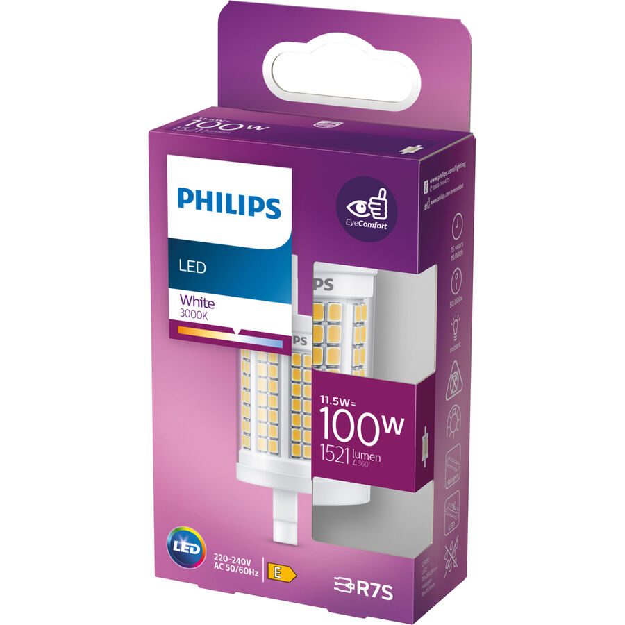 Leuchtmittel Philips Kunststoff R7s 11.5 W - Farbe: klar - LED - Lichtfarbe: Warmweiss - Leuchtmittel- LED Leuchtmittel