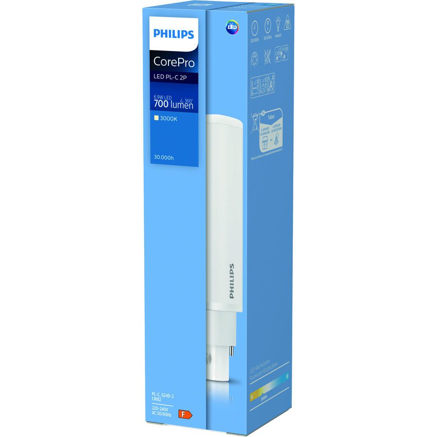 Leuchtmittel Philips Glas G24d-2 6.9 W - Farbe: weiss matt - LED - Lichtfarbe: Extra warmweiss - Leuchtmittel- LED Leuchtmittel
