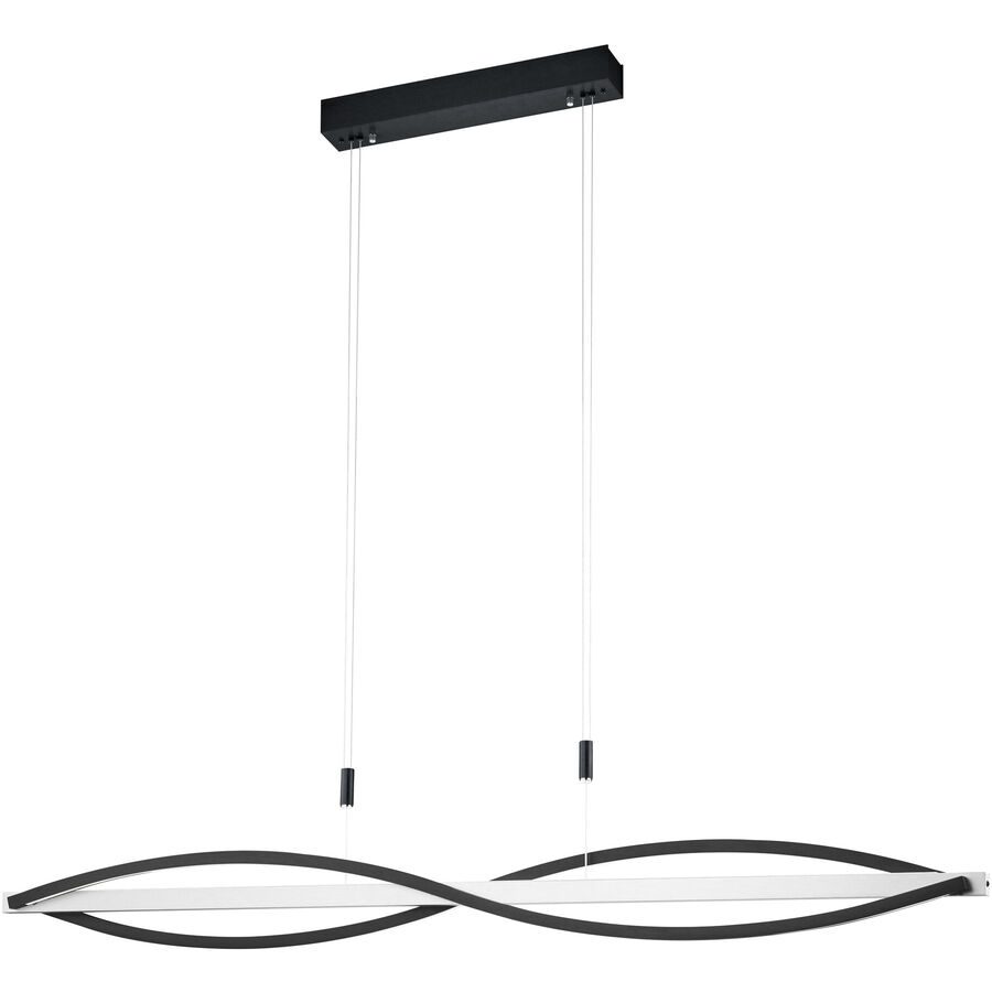 Pendellampe Forde Schwarz Aluminium/Eisen 123 cm 180 cm - LED - Lichtfarbe: Extra warmweiss - Helles Neutralweiss - Pendellampe- LED Energiesparlampe