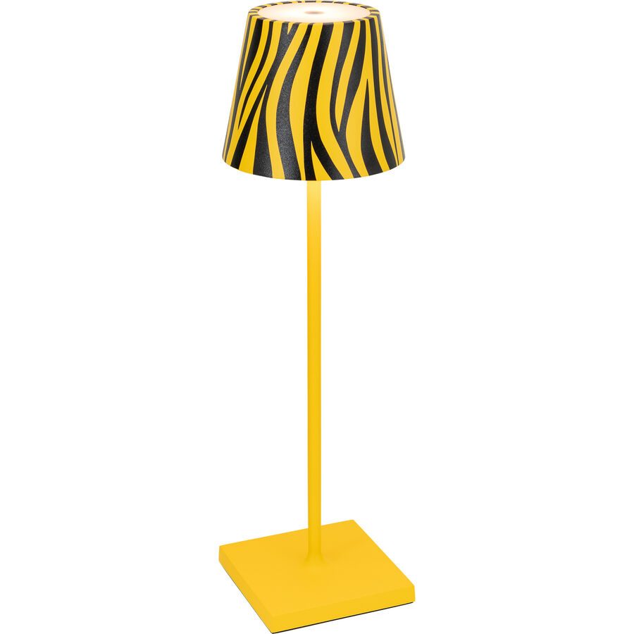 Tischlampe Aline Schwarz/Gelb Aluminium 11 cm 38 cm - Farbe: schwarz, gelb - LED - Lichtfarbe: Extra warmweiss - Tischlampe- LED Energiesparlampe