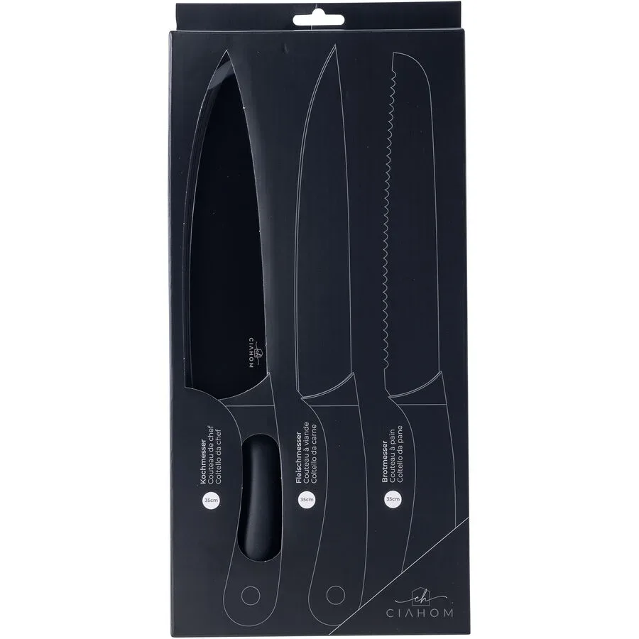 Messer-Set Everyday Schwarz Edelstahl/Kunststoff - Material: Edelstahl/Silikon - Messer-Set