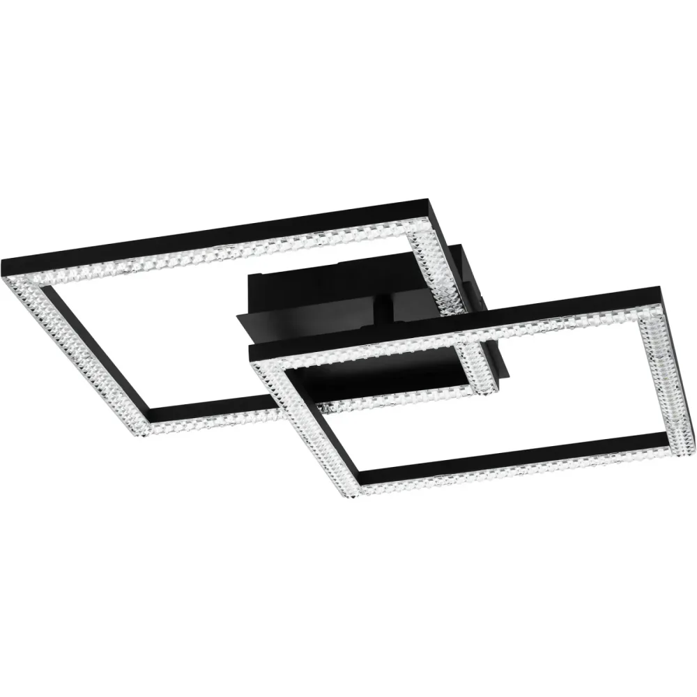 Eglo Deckenlampe Lejias Schwarz Stahl 45 cm 7.5 cm - LED - Lichtfarbe: Warmweiss - Deckenlampe- LED Energiesparlampe