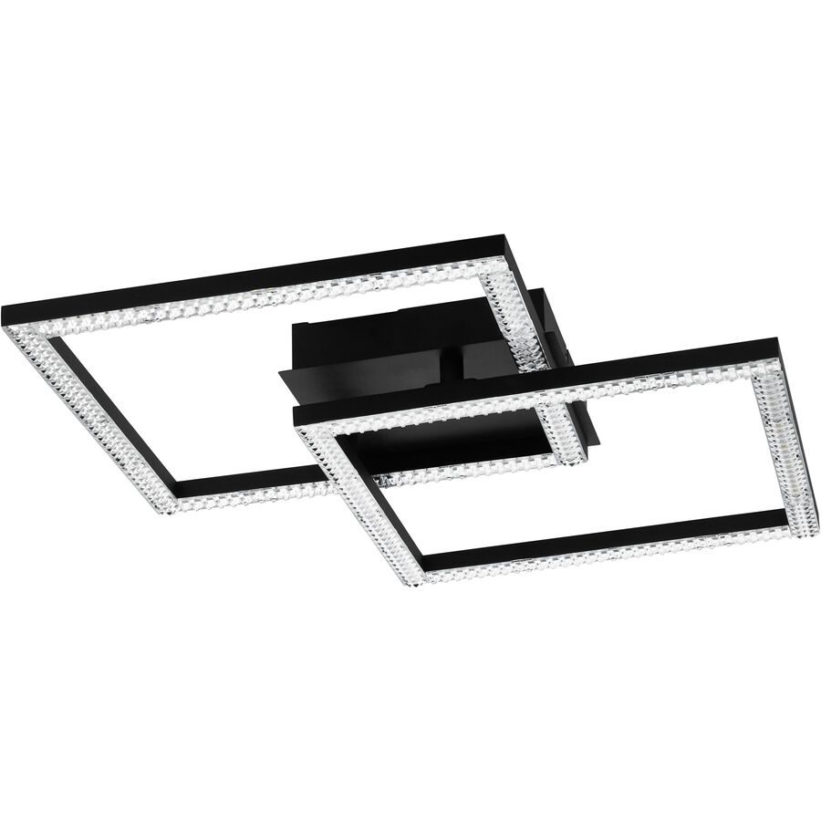 Eglo Deckenlampe Lejias Schwarz Stahl 45 cm 7.5 cm - LED - Lichtfarbe: Warmweiss - Deckenlampe- LED Energiesparlampe